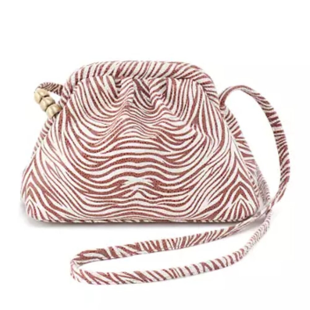 HOBO INTERNATIONAL Adalyn Frame Crossbody Bag in Ginger Zebra Print Leather